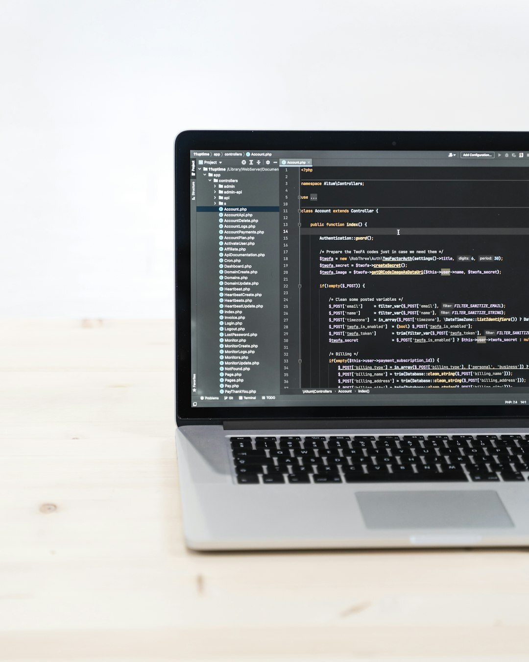 online coding session on laptop